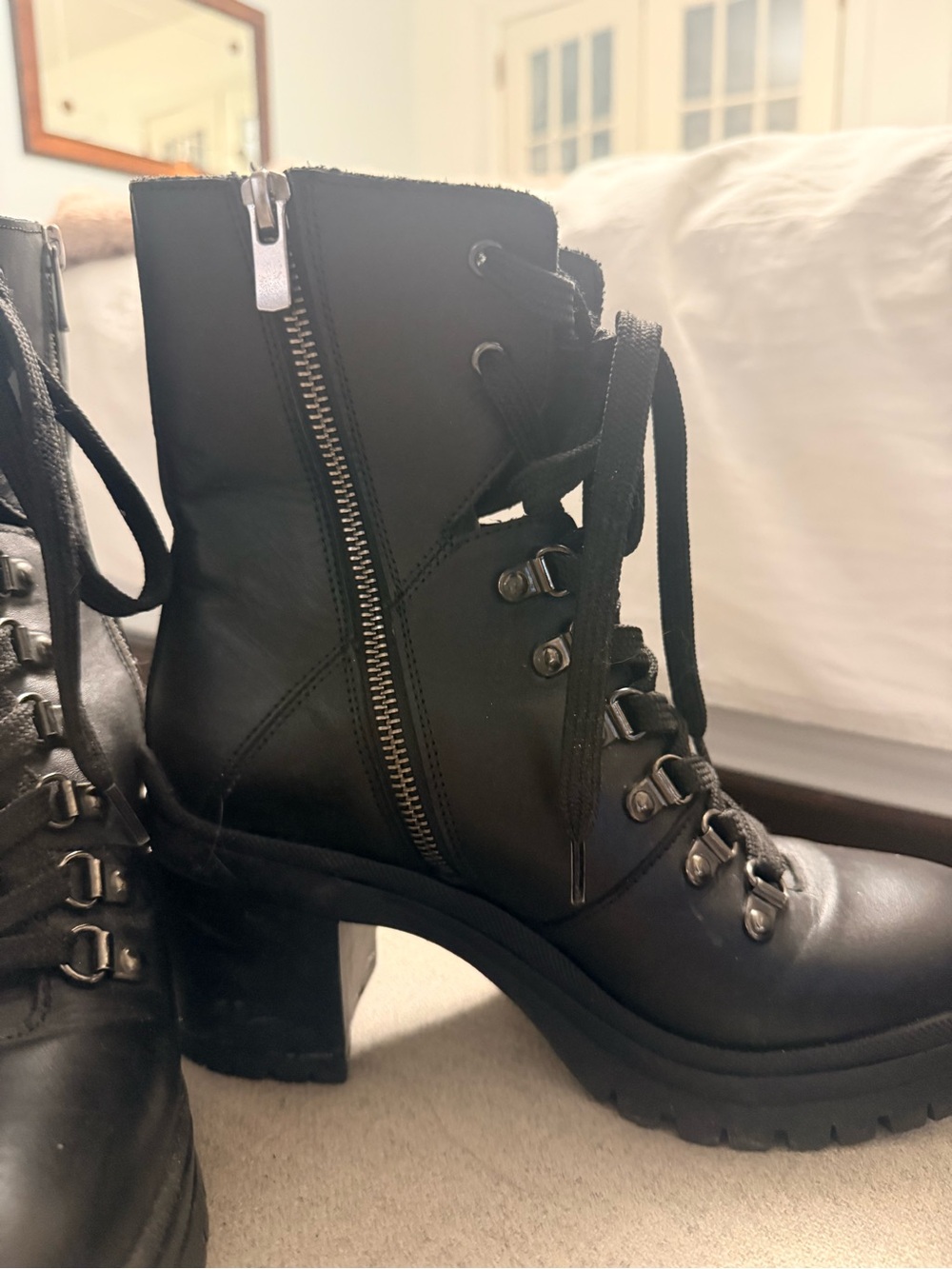 Black Lace-Up Platform Ankle Boots sister x soeur